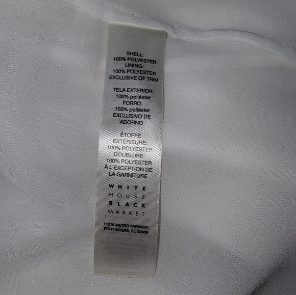 White House Black Market White Blouse with Black Trim Perfect Condition - Picture 9 of 9
